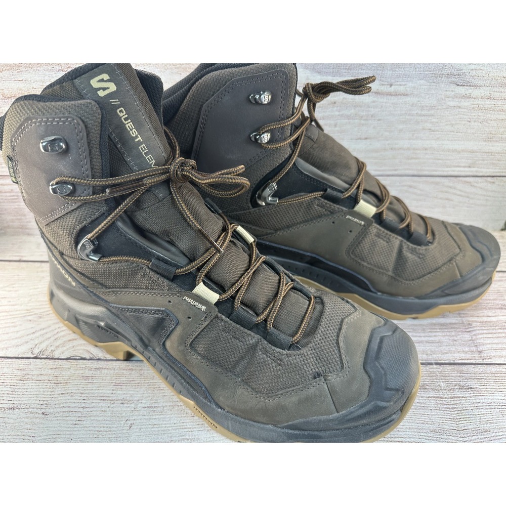 Salomon Men's Brown Quest Element GTX Hiking Lace Up Ankle Boots Size 11